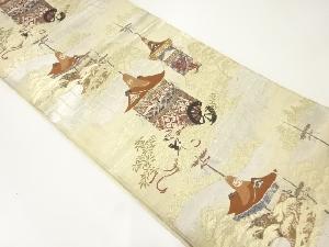 アンティーク　山鉾模様織出し袋帯（材料）